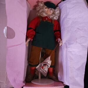 Paradise Galleries Collection Christmas Porcelain Santa Claus 16" Doll Vintage